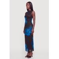 thumbnail image 2 of Women's Floral Mesh Side Ruched Mock Neck Maxi Dress, 2 of 3