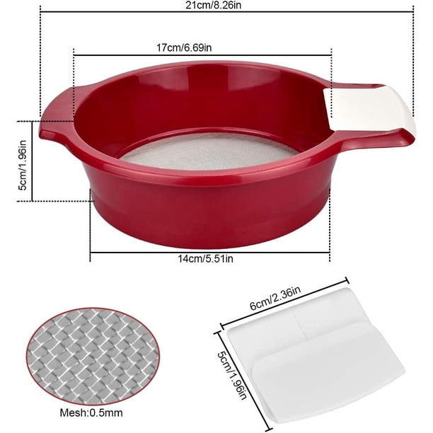 Tamiz De Harina De Acero Inoxidable De Una Mano - Doble Capa, Con Mango, Para Cocina