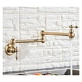 thumbnail image 1 of Brushed Golden Kitchen Faucet Single Cold Water Single Lever Foldable Rotatable Spout Wall Mount Sink Tap 9 Types ,bar Laundry RV Farmhouse, 1 of 7