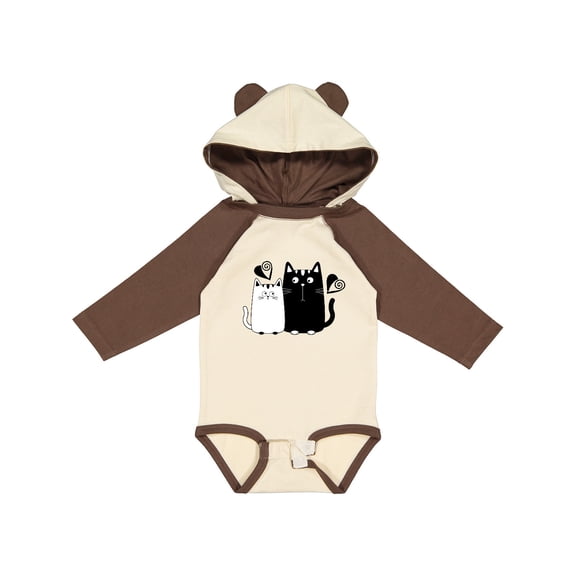 Inktastic Valentines Day Cat Couple Girls Long Sleeve Baby Bodysuit