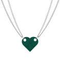 thumbnail image 3 of Collar con colgante de corazón de ladrillo colorido para parejas para la amistad Juego de joyas de rompecabezas de dos piezas -3 piezas, 3 of 5
