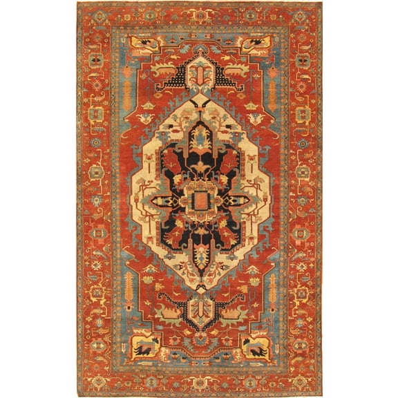 Pasargad Home Serapi Collection Hand-Knotted Lamb's Wool Area Rug- 9' 1' X 11' 11'
