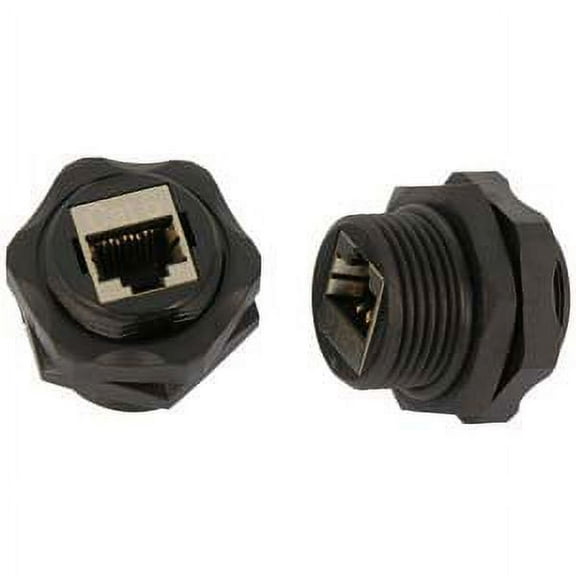 ACCL Cat.6 RJ45 Shielded Industrial Panelmount Bulkhead Coupler, 1 Pack