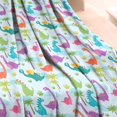 thumbnail image 3 of Colorful Cartoon Dinosaurs Palms Pattern Blanket,Comfortable Soft Lamb Wool Throw Blanket,All Season,Warm Lightweight Blankets for Sofa Bed Couch Living Room Chair,30"x40", 3 of 4