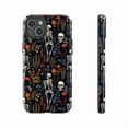 thumbnail image 5 of Dark Floral Skeleton Phone Case – Gothic Botanical Aesthetic Halloween Phone Case for iPhone 16 15 14 13 12 11 Pro Max, 5 of 6