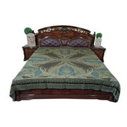 Mogul Bed Throw Moroccan Bedding Pashmina Wool Paisley Kashmiri Jamavar Bedspread