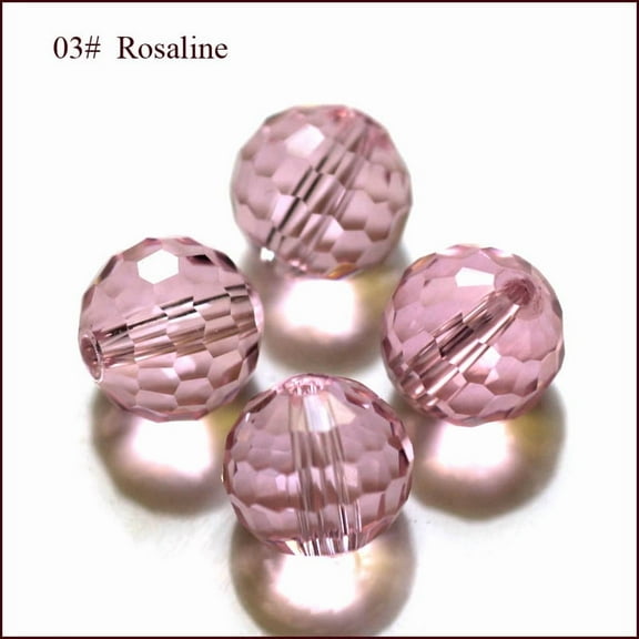 K9 Glass Imitation Austrian Crystal Beads Grade AAA Faceted(128 Facets) Round Pink 10mm Hole: 0.9~1mm