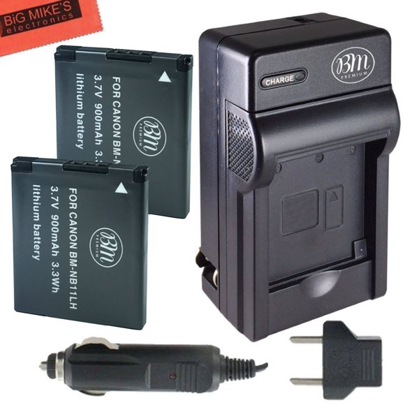 BM Premium Lot de 2 Batteries NB-11L, NB-11LH et Chargeur de Batterie pour Certains Appareils Photo Numériques Canon PowerShot Elph
