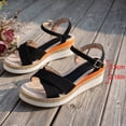 thumbnail image 7 of Rokment Womens Linen Platform Wedge Dressy Sandals Ladies Beach Breathable Open Toe Ankle Strap Espadrilles Chunky High Heels Dress Summer Shoes for Bride Wedding Orange Size 8, 7 of 7
