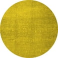 thumbnail image 1 of Ahgly Company Machine Washable Indoor Round Abstract Yellow Contemporary Area Rugs, 6' Round, 1 of 4