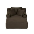 thumbnail image 6 of Aukfa Oversized Chaise Lounge Chair Indoor, 66" Boneless Sofa Couch with Cup Holders and 3Pillows for Living Room, Dark Brown, 6 of 8