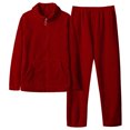 thumbnail image 4 of Giftesty Womens Winter Clothes Women's Warm Plush Thickened Pajama Set Zipper Pocket Home Suit Set, 4 of 6