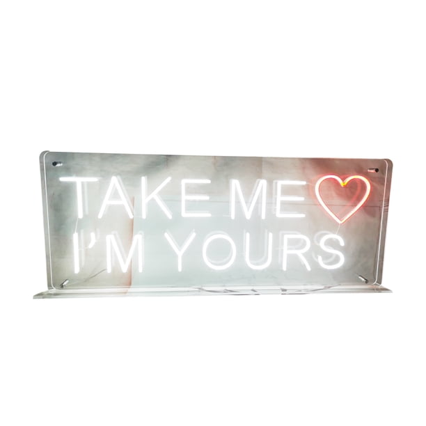 Luz de neón TAKE ME I'M YOURS Lámpara con forma de letra de brillo ajustable Fácil de instalar Energize Accesorio de iluminación Dormitorio Iluminación y accesorios Blanco Cálido Rojo 1 Bearachild HA072034-01