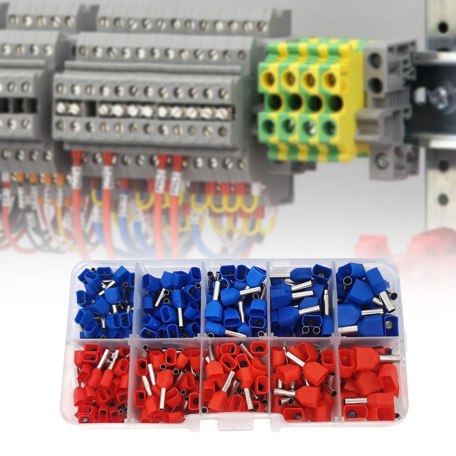 Miulika 4x 270Pcs Cold Press Terminal Terminal Set, Replaces Terminal, Double Wire Parallel Terminal Pressed Terminal Block,