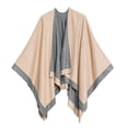 thumbnail image 2 of Women's Shawl Wrap Poncho for Cape Ruana for Travel Plane Blanket, Reversible Open Front Design (PC01-4L), 2 of 9