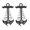 Black, variant on Canopy Tent Stakes for Outdoor Shelter Setup, 201 Stainless Steel Pair with Spring Hook, Sand Grass Support