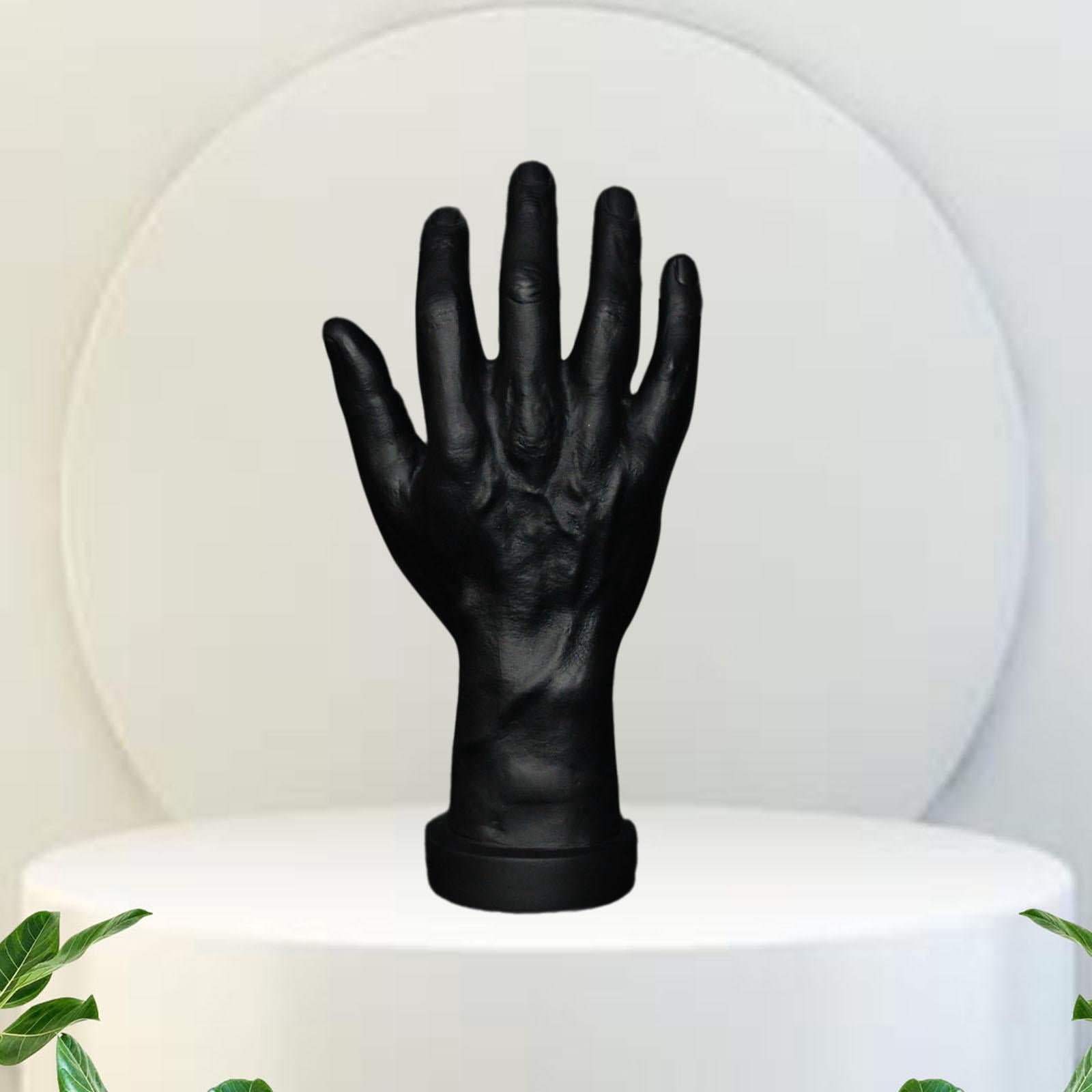 Serenable Hand Model Jokes Toy Lifelike,Photo Props,Fake Hand Mannequin Hand for Cosplay Decoration Jewelry Display Party Nail Training black