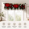 thumbnail image 3 of AshasdS Christmas Poinsettia Window Valance Holiday Curtain Valance Red Floral Seasonal Window Decor, 3 of 5