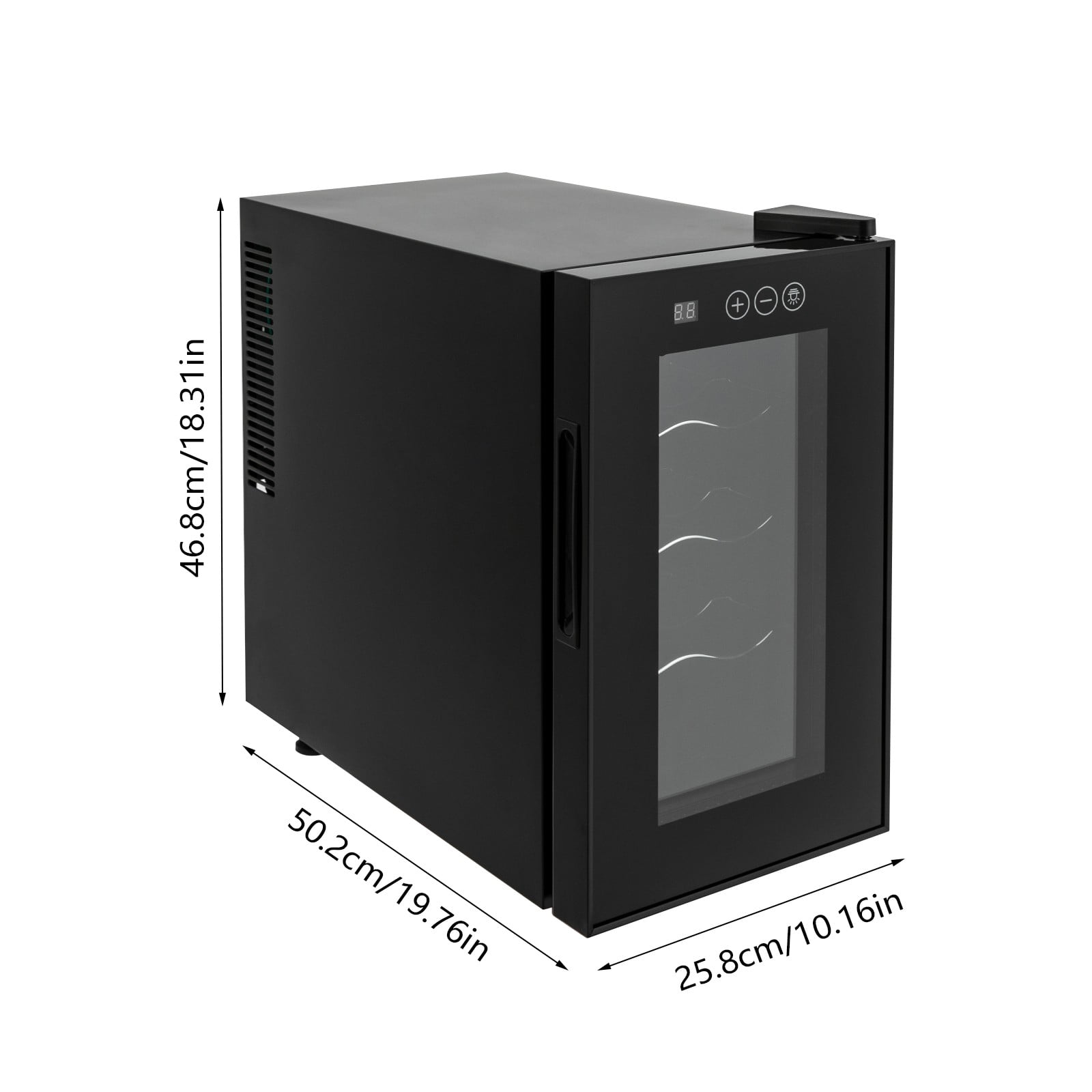 ToppiJoy 8 Bottles Wine Cooler Refrigerator, Wine Refrigerator with 46.4-64.4°F Digital Temperature Control Glass Door Black