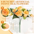 thumbnail image 2 of NAMZI 8 Packs Artificial Peony Flowers Faux Flowers Silk Hydrangea Bouquet Vintage Wedding (Yellow), 2 of 5