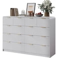 thumbnail image 7 of Fluted Dresser for Bedroom, 10 Drawers, 55" Wide Modern Chest of Drawers with Metal Handle, White Dressers for Bedroom, 7 of 7