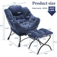 thumbnail image 3 of Homefun Outdoor Upholstered Lazy Lounge Chair Compact Sofa Modern Reading Chair With Ottoman, 3 of 9