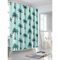 thumbnail image 3 of Shower Curtain Palm Trees Bathroom Curtains with Hooks, Waterproof Fabric Tropical Plant Turquoise Stripes Bath Shower Curtains Set for Bathroom Bathtubs Decor 36x72 Inch, 3 of 8