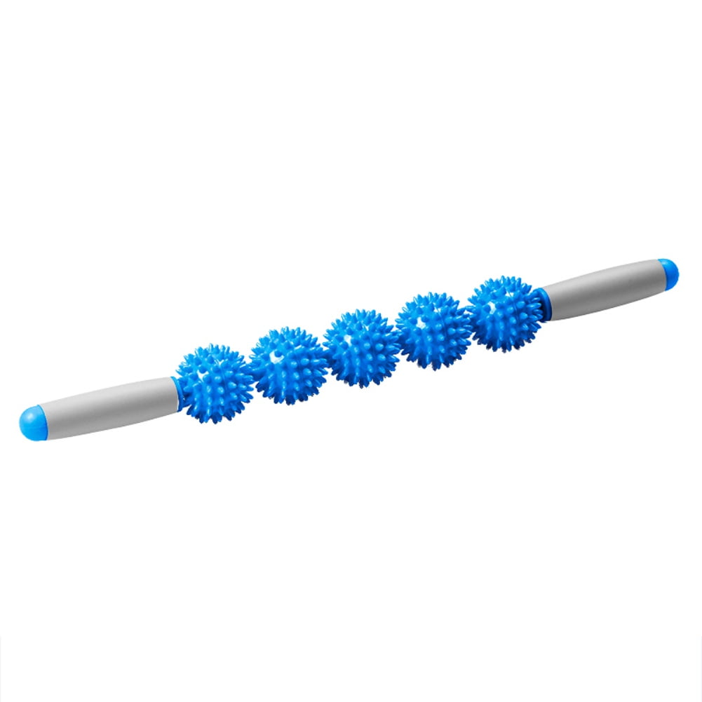 Massage Spiky Ball Stick Trigger Point Muscle Therapy Roller & Rubber Handle 