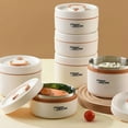 thumbnail image 3 of maskred Repas Chauds avec Récipient Alimentaire Isolé Étanche pour Bureau Récipient à Lunch Empilable Séparé 3 Pcs, 3 of 6