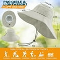 thumbnail image 7 of Women's Cotton Sun Hat with Neck Flap Cover, Packable Wide Brim UV Protection Hat for Fishing Hiking Garden Beach Golf Safari, 7 of 7