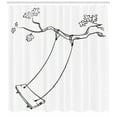 thumbnail image 3 of Ambesonne Outdoor Shower Curtain, Sketchy Tree Swing Joy, 69"Wx70"L, Black White, 3 of 3