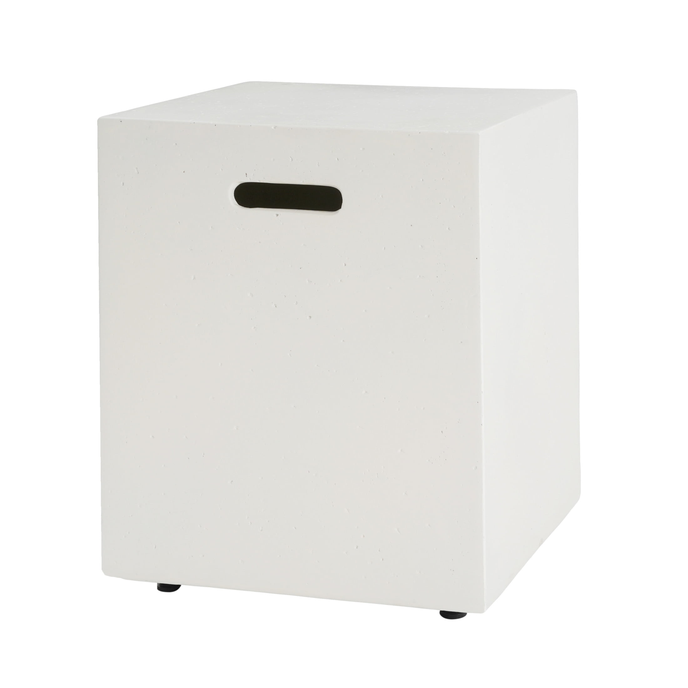 Mayfair Lightweight Concrete Outdoor Tank Holder Side Table, Wihte