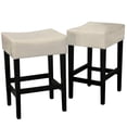 thumbnail image 4 of Layla Backless Ivory Leather Counterstools (Set of 2), 4 of 4