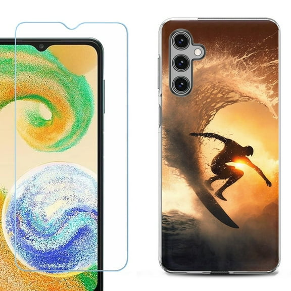 OneToughShield ® for Samsung Galaxy S23 FE Fan Edition, Shockproof Phone Case, with Tempered Glass Screen Protector - Surfing