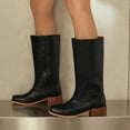 thumbnail image 6 of Women's Knee High Square Toe Block Heel Long Wide Riding Pull On Boots, 6 of 9