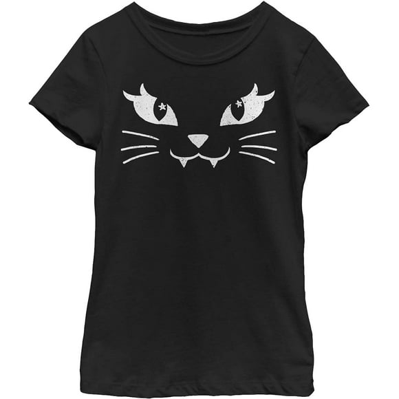 LOST GODS Girls Kitty Cat Face T-Shirt