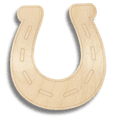 thumbnail image 2 of Unfinished Wood Etched Horseshoe Shape 7" / 1/4", 2 of 2