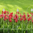 thumbnail image 4 of Mr.Garden Edging Fence Metal Decorative Garden Barrier Panels 15"x32", Dog Outdoor Fence, Coated Folding Border Fences for Garden Patio Tree Ring, 9pack, White, 4 of 5
