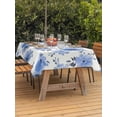 thumbnail image 3 of Outdoor Tablecloth with Umbrella Hole for Patio/Picnic/Party/Camping, Blue Spring Floral Waterproof Table Cloth Rectangle Table Cover Washable, Elegant Flowers Summer Botanical (52"x 70"), 3 of 8
