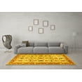 thumbnail image 3 of Ahgly Company Indoor Round Oriental Yellow Traditional Area Rugs, 4' Round, 3 of 4