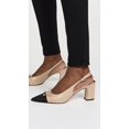 thumbnail image 2 of Sam Edelman Willette Soft Beige/Black Pointed Toe Slingback Block Heeled Pumps (Soft Beige/Black, 11.5), 2 of 4