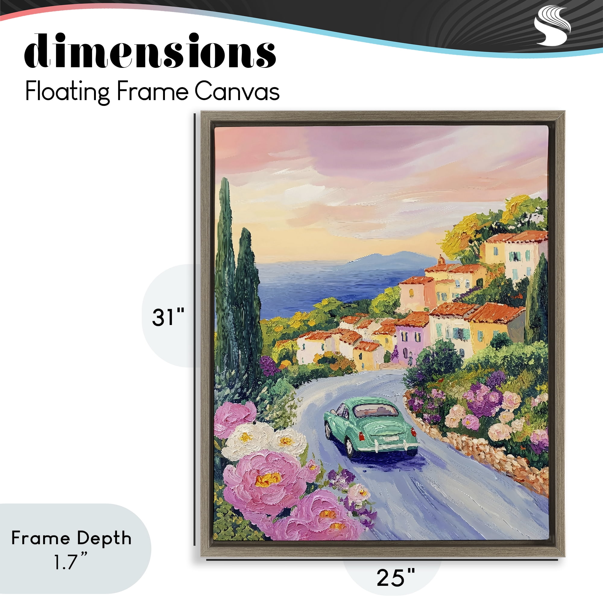 Stupell Industries Driving Along The Coast Brown Framed Floater Canvas Wall Art, design by The Prints Vibe