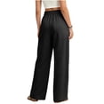 thumbnail image 7 of Levmjia Women Wide Leg Pants High Waisted Solid Color Casual Lounge Pants with Pockets Elastic Waist Flowy Straight Leg Trousers, 7 of 7