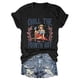 thumbnail image 3 of Blusas de Manga Corta para las Mujeres Divertida Impresión Cuello Redondo Camiseta Vintage, Blusas de Primavera para las Mujeres, 3 of 4