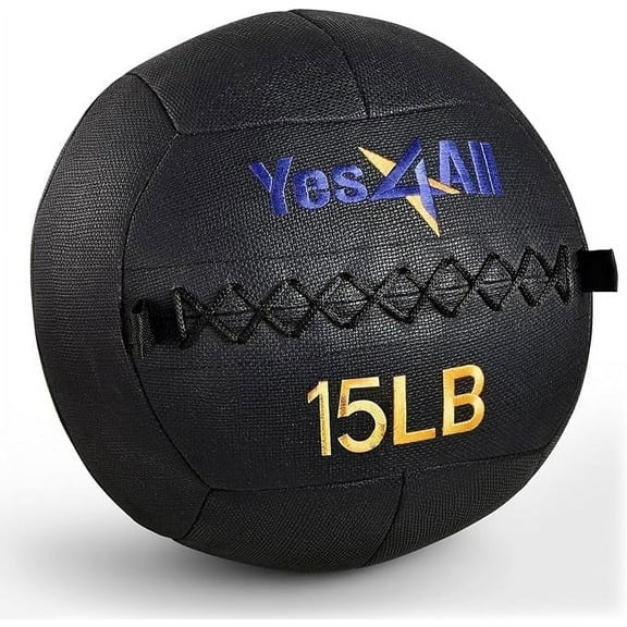Yes4All Wall Ball, Wall Balls for Exercise, Weighted Ball, Medicine Ball and Full Body Dynamic Exercises 15lbs