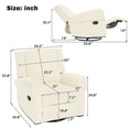 thumbnail image 6 of Christopher Knight Home Manual Nursery Recliner, 360° Swivel Rocker Sofa Chair in Chenille Fabric, White, 6 of 10