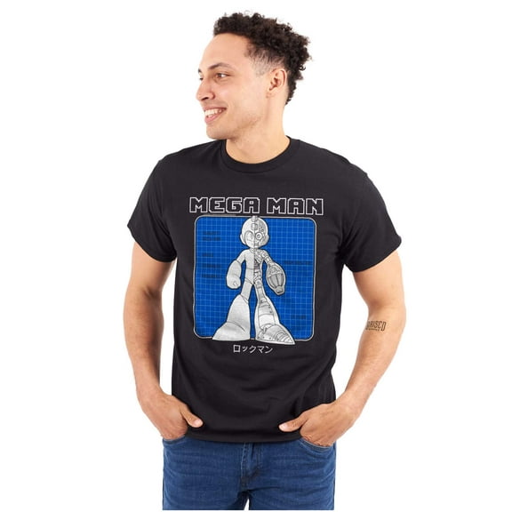 Video Game Robot Mega Man Specs Plus Size Crewneck Graphic Tee Shirt Brisco Brands 2X