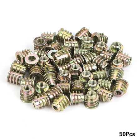 

50pcs M4 M5 Zinc Alloy Inside Hex Socket Insert Nuts for Wood Furniture (M4*8)