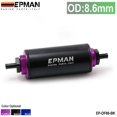 thumbnail image 1 of Black Racing Ready Inline Aluminum Fuel Filter AN6 with 100 Micron Element Steel SS EP-OF06~2324, 1 of 1