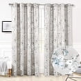 thumbnail image 2 of Driftaway Mackenzie Thermal/Room Darkening Grommet Unlined Window Curtains, Floral Pattern, Set Of Two Panels (Blue/Gray, 50"X84"), 2 of 7